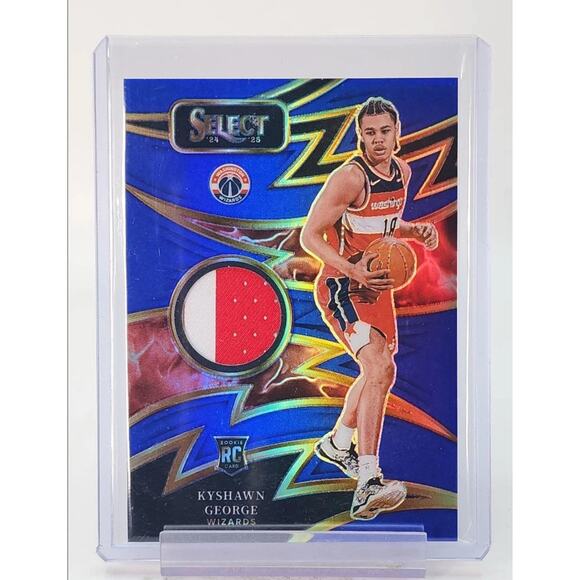KYSHAWN GEORGE 2024-25 SELECT ROOKIE SPARKS BLUE PRIZM PATCH RC /75 Q0829 - Picture 1 of 2